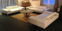 Duplex White Leather Suite
