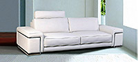 Torino Sofa of White Leather