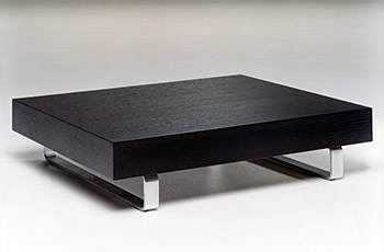 Coffee table with steel legs