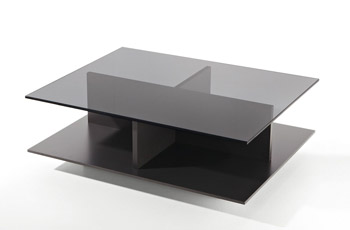 Coffee table with steel legs