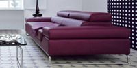 Barmen Leather Sofa: side view