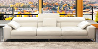 Corner sofa of white leather