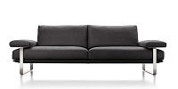 Portos Sofa in Black Leather
