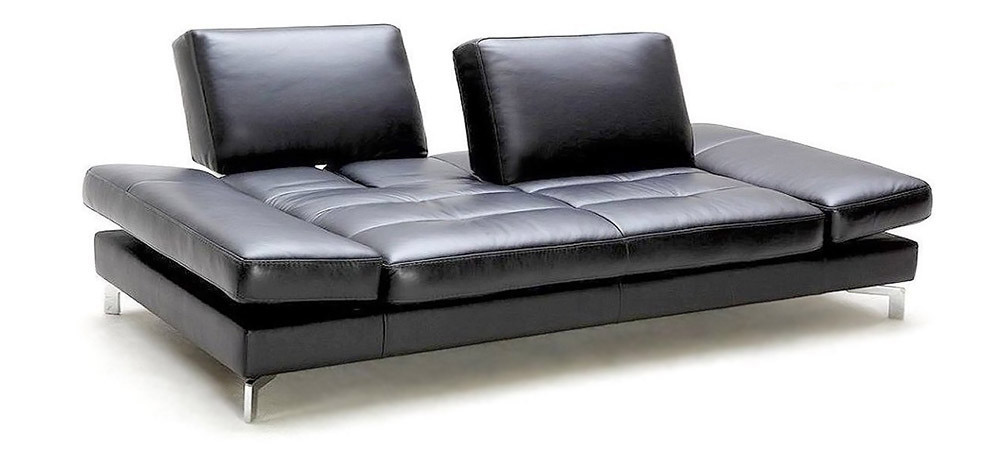 Leather Sofa 3 Seater Slalom, Black Version