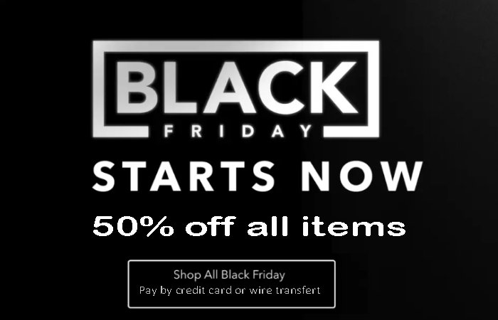 Black Friday week sales 50% off